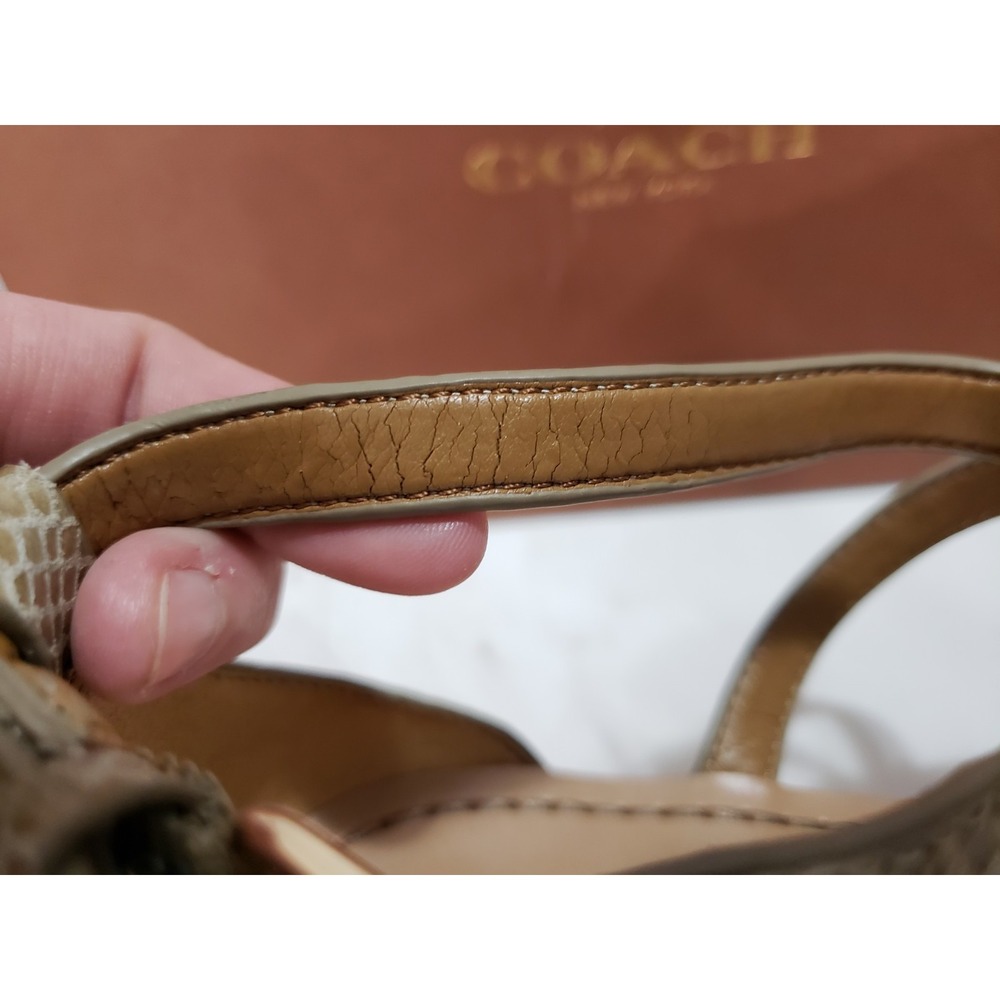 NEW‎ Coach Turnlock Leather Sandals Ingrid Snakeskin Snake Print Size 8.5 Womens - Picture 4 of 8
